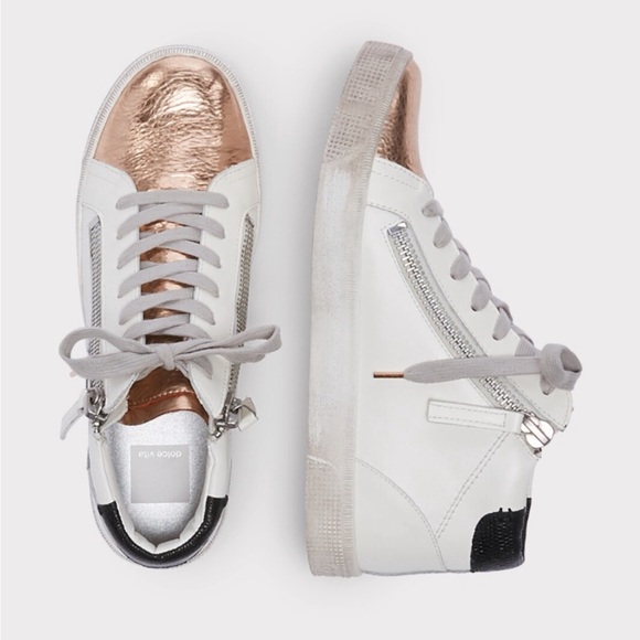 DOLCE VITA HIGH TOP METALLIC  SNEAKER SIZE 6.5 - Picture 7 of 9